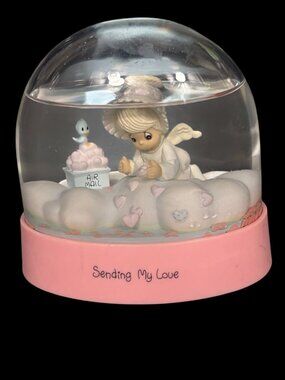 Vintage 1998 Precious Moments Sending My Love Angel Snow Globe Enesco
